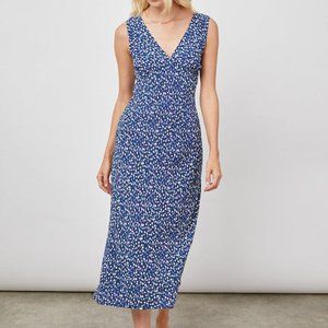 Audrina Dress in Navy Ditsy